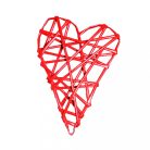 Nagy méretű, piros szívecske díszek
