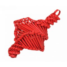 Csavart mintájú piros karácsonyi dísz