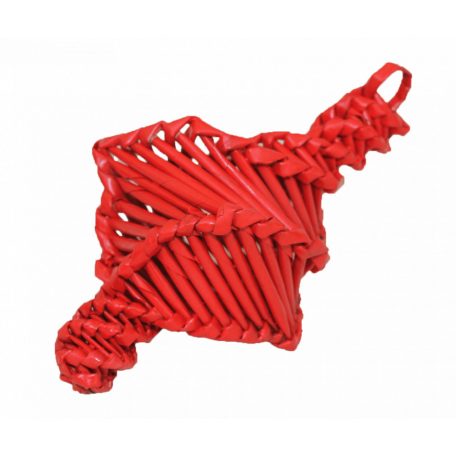 Red Christmas ornament with twisted pattern