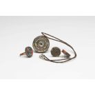 Dark pattern jewelry set: necklace, earrings, ring