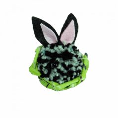 Small rabbit in grass basket decoration black and gray