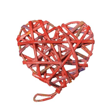 Piros  szívecske, közepes méretű