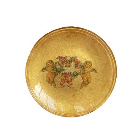 Large plate with an angel and wreath