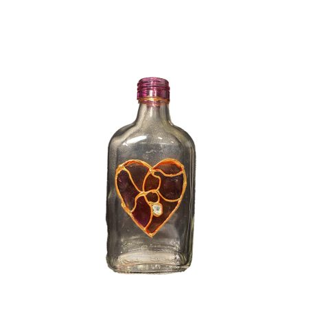 Glass with a heart pattern