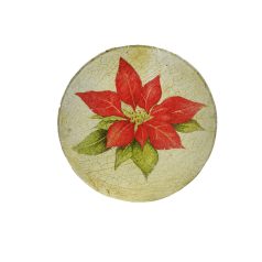 Űveg tányér virág dekorációval