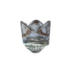 Hullámos formájú, szürkés-lilás mécsestartó