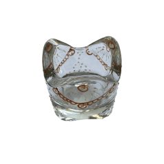 Hullámos formájú, szürkés-lilás mécsestartó