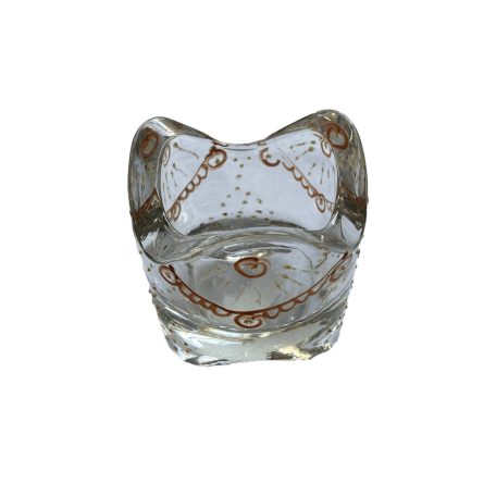 Hullámos formájú, szürkés-lilás mécsestartó