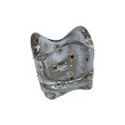 Hullámos formájú, szürkés-lilás mécsestartó