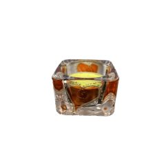 Cube shaped decorated candle cup