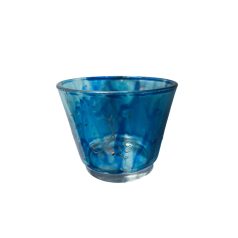 Kék színű díszitett mécsestartó