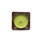 Négyzetes formájú, mintás mécsestartó