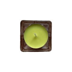 Négyzetes formájú, mintás mécsestartó