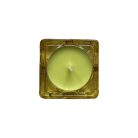 Négyzetes formájú mécsestartó sárga üvegből