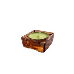 Square-shaped decorated candle cup