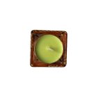 Négyzetes formájú mécsestartó vörös üvegből