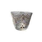 Pohár alakú mácsestartó, díszítéssel